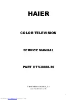 Предварительный просмотр 1 страницы Haier TV-8888-30 Service Manual