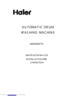 Preview for 1 page of Haier WNA600TX Instructions For Installation And Operation Manual