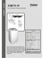 Preview for 1 page of Haier XQB70-10 User Manual