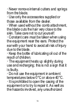 Preview for 16 page of HAIRCUT PROFESSIONAL ERGONOMIK TH38 User Manual