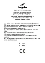 hajdu ZA15 Instructions For Installation And Use Manual preview