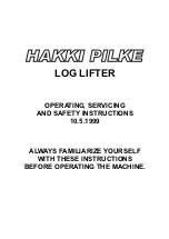 Предварительный просмотр 1 страницы Hakki Pilke 371 Operating, Servicing And Safety Instructions