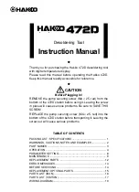 Preview for 1 page of Hakko Electronics 472D Instruction Manual