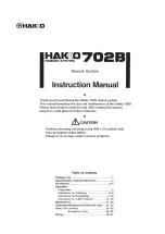 Hakko Electronics 702B Instruction Manual preview