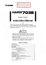 Hakko Electronics 703B Instruction Manual preview