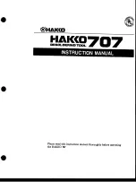 Preview for 1 page of Hakko Electronics 707 Instruction Manual