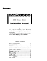 Preview for 1 page of Hakko Electronics 850D Instruction Manual