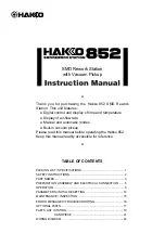 Предварительный просмотр 1 страницы Hakko Electronics 852 Instruction Manual