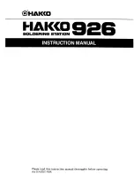 Preview for 1 page of Hakko Electronics 926 Instruction Manual