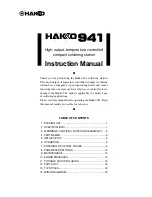 Preview for 1 page of Hakko Electronics 941 Instruction Manual