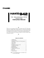 Preview for 1 page of Hakko Electronics 942 Instruction Manual