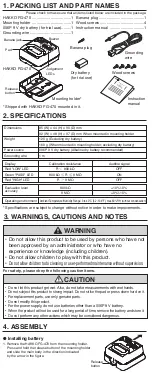 Preview for 4 page of Hakko Electronics FG-470 User Manual