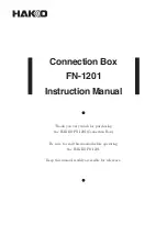 Preview for 1 page of Hakko Electronics FN-1201 Instruction Manual