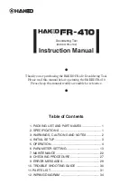 Preview for 1 page of Hakko Electronics FR-4102 Instruction Manual
