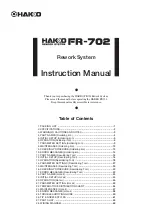 Preview for 1 page of Hakko Electronics FR-702 Instruction Manual