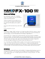 Preview for 1 page of Hakko Electronics FX-100 Manual
