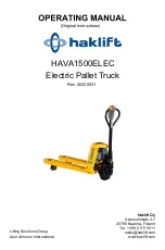 Haklift HAVA1500ELEC Operating Manual preview