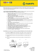 Preview for 2 page of Haklift NOSP1000H Original Instructions Manual