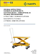 Предварительный просмотр 1 страницы Haklift NOSP250 Original Instructions Manual