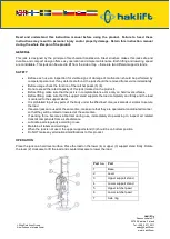 Preview for 2 page of Haklift TUNKKI015S Original Instructions Manual