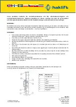 Preview for 10 page of Haklift TUNKKI015S Original Instructions Manual