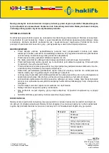 Preview for 14 page of Haklift TUNKKI015S Original Instructions Manual