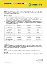 Preview for 2 page of Haklift TUNKKI10H Original Instructions Manual