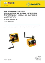 Предварительный просмотр 1 страницы Haklift VAVIN150 Manual