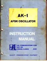 Preview for 1 page of Hal Communications AK-1 Instruction Manual