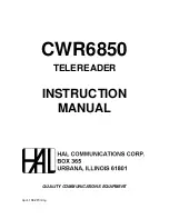 Hal Communications CWR6850 Instruction Manual preview