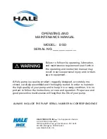 Preview for 1 page of HALE DSD Operating And Maintenance Manual