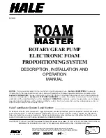 Предварительный просмотр 1 страницы HALE FOAM MASTER 3.3 Description, Installation And Operation Manual