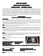 HALE PET DOOR Installation Instructions Manual preview