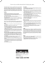 Предварительный просмотр 8 страницы Halfords 635780 Fitting Instructions Manual