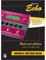 Hall & Collins signature echo Owner'S Instructions Manual preview