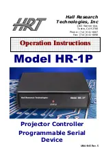 Preview for 1 page of Hall Research Technologies HR-1P Operating Instructions Manual