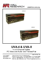 Preview for 1 page of Hall Research Technologies UVA-4 User Manual