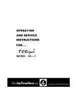 Предварительный просмотр 1 страницы Hallicrafters HA-1 Operating And Service Instructions