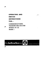 Предварительный просмотр 1 страницы Hallicrafters HT-32 Mark I Operating And Service Instructions