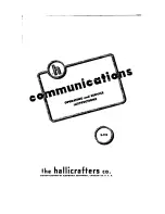 Предварительный просмотр 1 страницы Hallicrafters S-119 Operating And Service Instructions