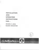 Hallicrafters S-40A Installation And Operating Instructions Manual предпросмотр