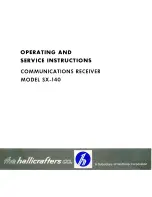 Предварительный просмотр 1 страницы Hallicrafters SX-140 Operating And Service Instructions