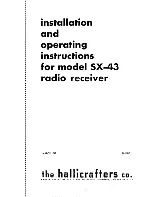 Hallicrafters SX-43 Installation And Operating Istructions предпросмотр