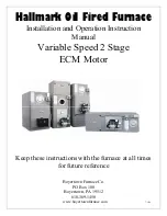 Предварительный просмотр 1 страницы Hallmark Variable Speed 2 Stage Installation And Operation Instruction Manual