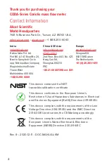 Предварительный просмотр 2 страницы Halma Alicat Scientific CORIOLIS CODA KM Series Operating Manual