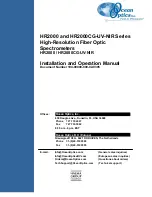 Preview for 1 page of Halma Ocean Optics HR2000 Series Installation And Operation Manual