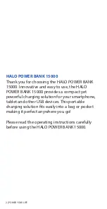 Preview for 2 page of Halo 15000 Operating Instructions Manual