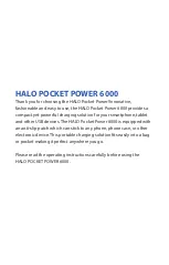 Предварительный просмотр 2 страницы Halo Pocket Power 6000 Operating Instructions Manual