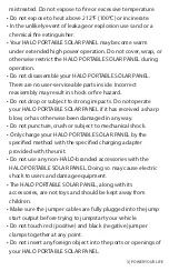 Preview for 3 page of Halo PORTABLE SOLAR PANEL Operating Instructions Manual