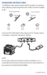 Preview for 7 page of Halo PORTABLE SOLAR PANEL Operating Instructions Manual